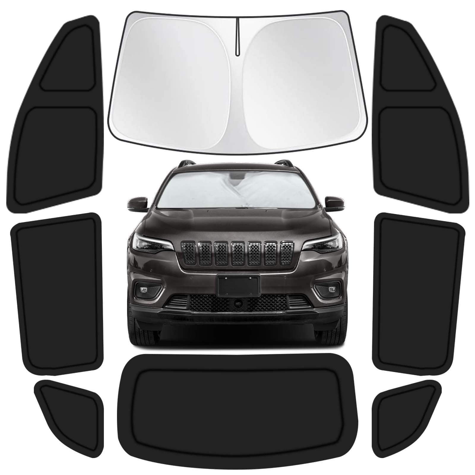 for Jeep Cherokee 2014-2024 Car Window Shades, 8Pcs Full Window Covers