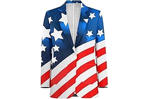 American Flag Men Blazer with Contrast Color Trims