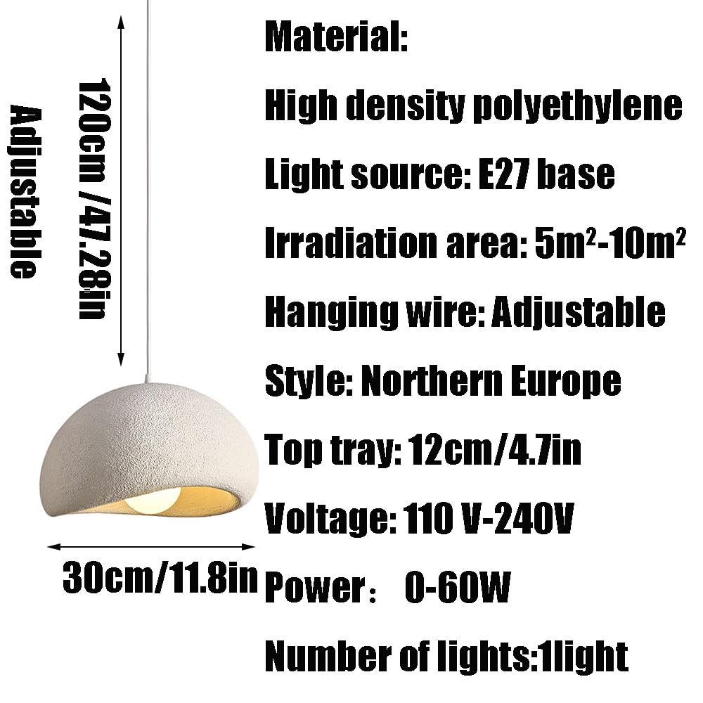 Minimalistyczna lampa wisząca, oprawka E27, klosz z polietylenu o wysokiej gęstości, nordycki styl industrialny, dekoracyjna oprawa do sypialni, przedpokoju lub salonu.