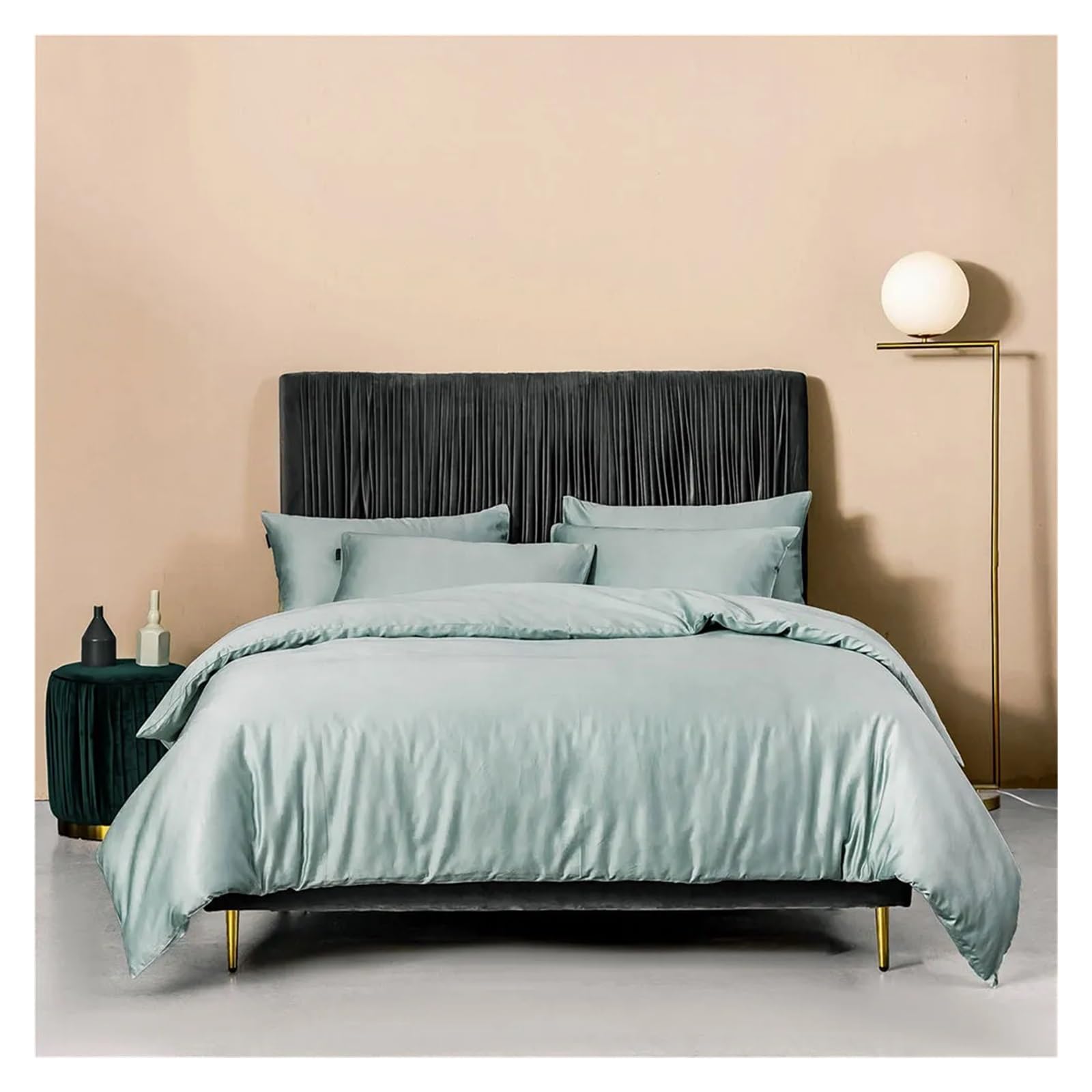 Sbcgfy F Dark Green Cotton Bedlinens Twin Queen King Size Set Lat Sheet Duvet Cover Bedding,Bedding Set,-King