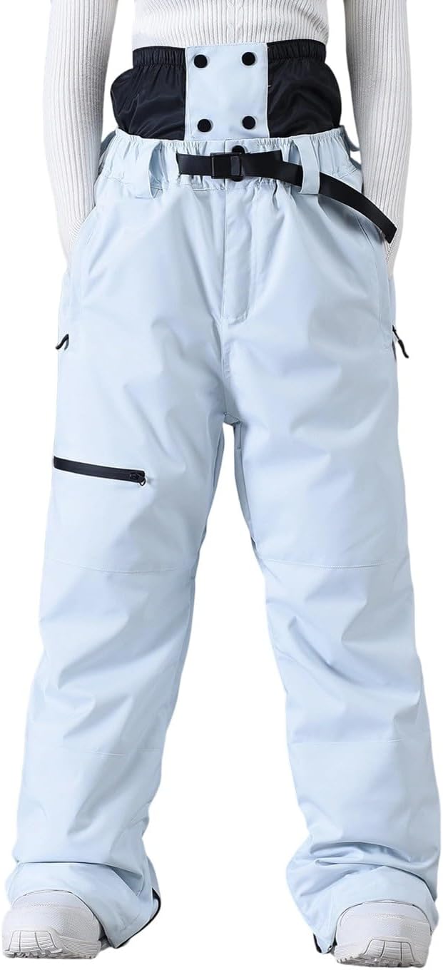 Womens Ski Pants Men Snowboard Pants Baggy Snow Bibs Pant Overalls Waterproof Windproof Insulated Winter Hiking