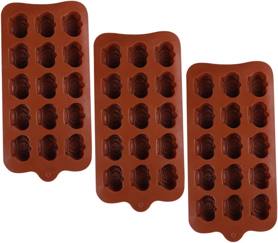 3pcs Non Stick Silicone Chocolate Molds for Candy Ice Cubes Baking Food Grade Confectioners Molds for Homemade Chocolates and Sweets