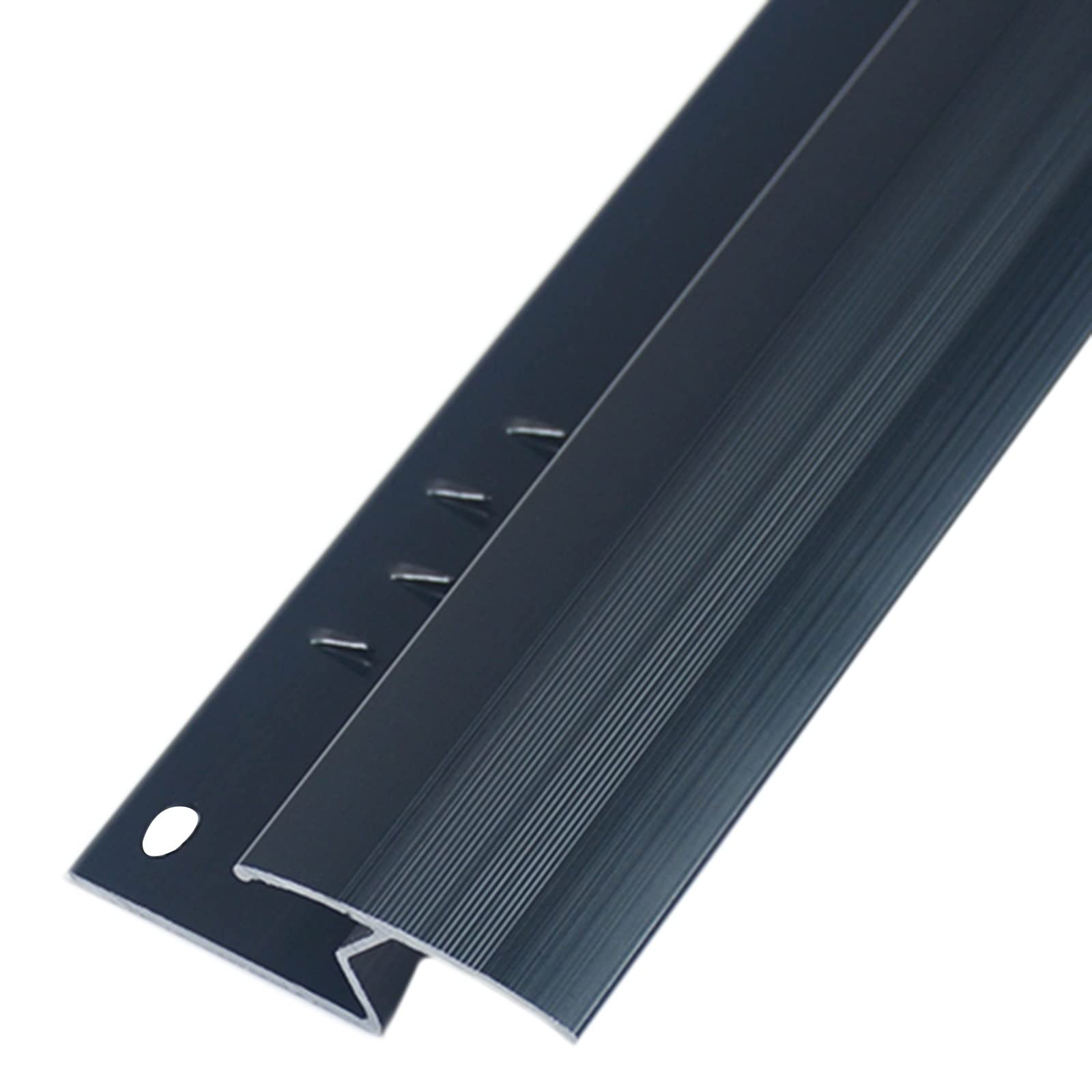 36/40/44/47/51/59 Inch Long Thresholds Reducer,Transition Strip Edging Trim Strip, Cuttable Flat Divider Strip Floor Bar, for Home/Commercial(Black,120cm/47.2in)