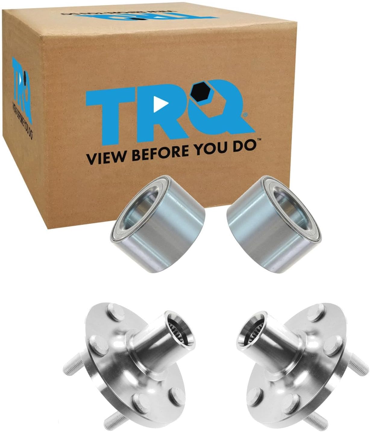 TRQ 2 Piece Front Wheel Bearing & Hub Kit Set Compatible with 2005-2010 Scion tC