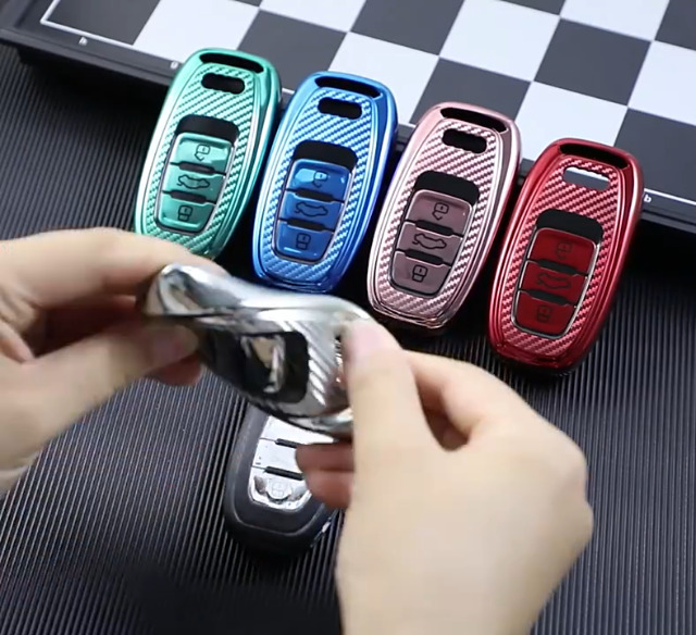 Coque Clé Pour Audi Q5 A4 A5 A6 A7 A8 R8 - Clé Intelligente Plip Télécommande 3 Boutons Phonillico® - Auto