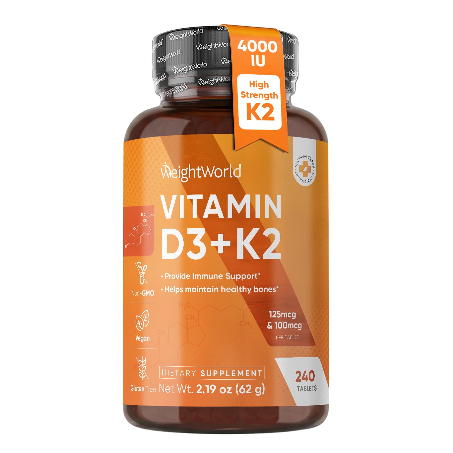 WeightWorld Vitamin D3 K2 5000IU Capsules | High Calcium Absorption,120 Ct — Amazon image 14
