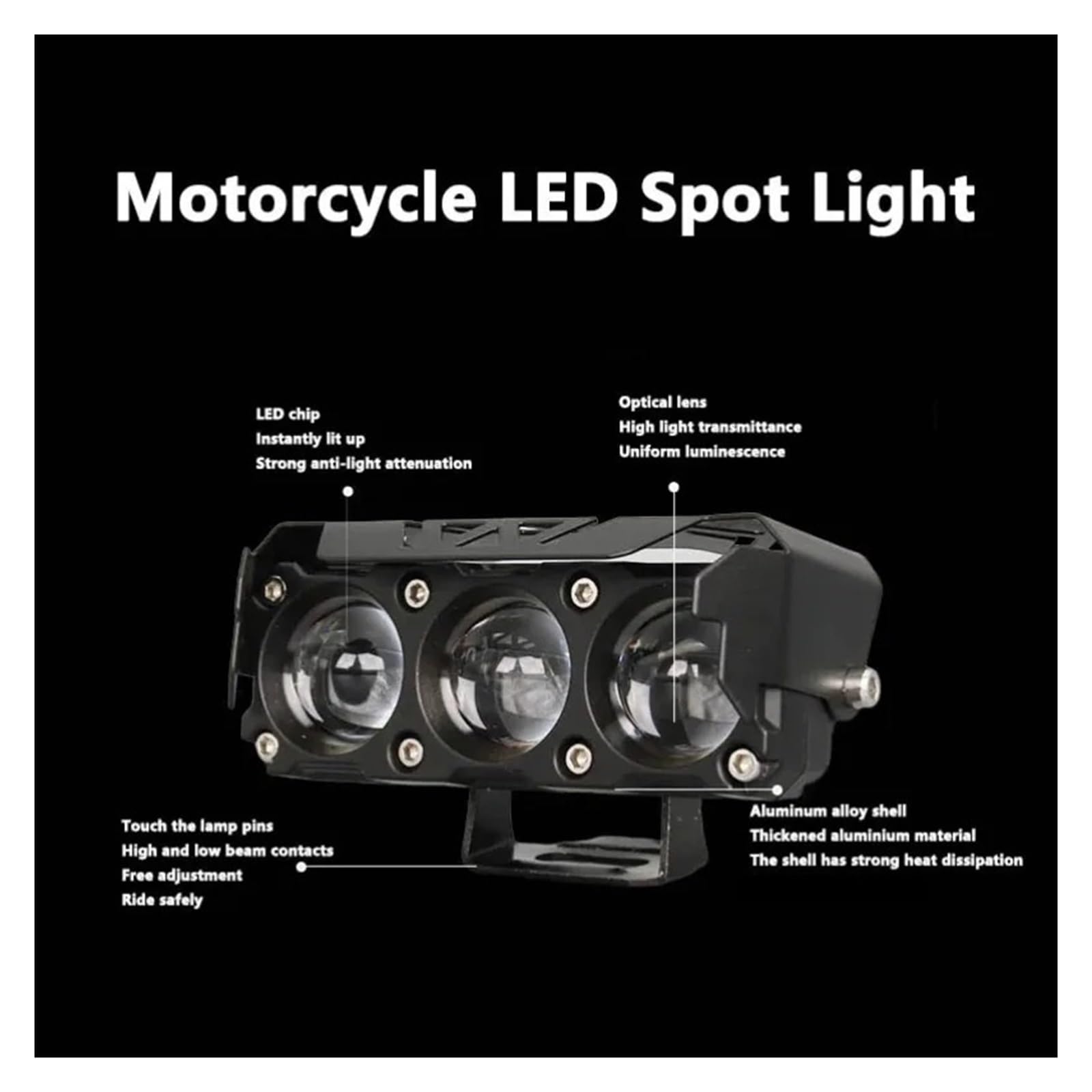 Foco LED Para Motocicleta Faros Antiniebla Haz Alto/bajo Doble Color Coches Camiones Para SUV Para UTV 12V 24V Para Minilente Conducción Faros De Motocicleta