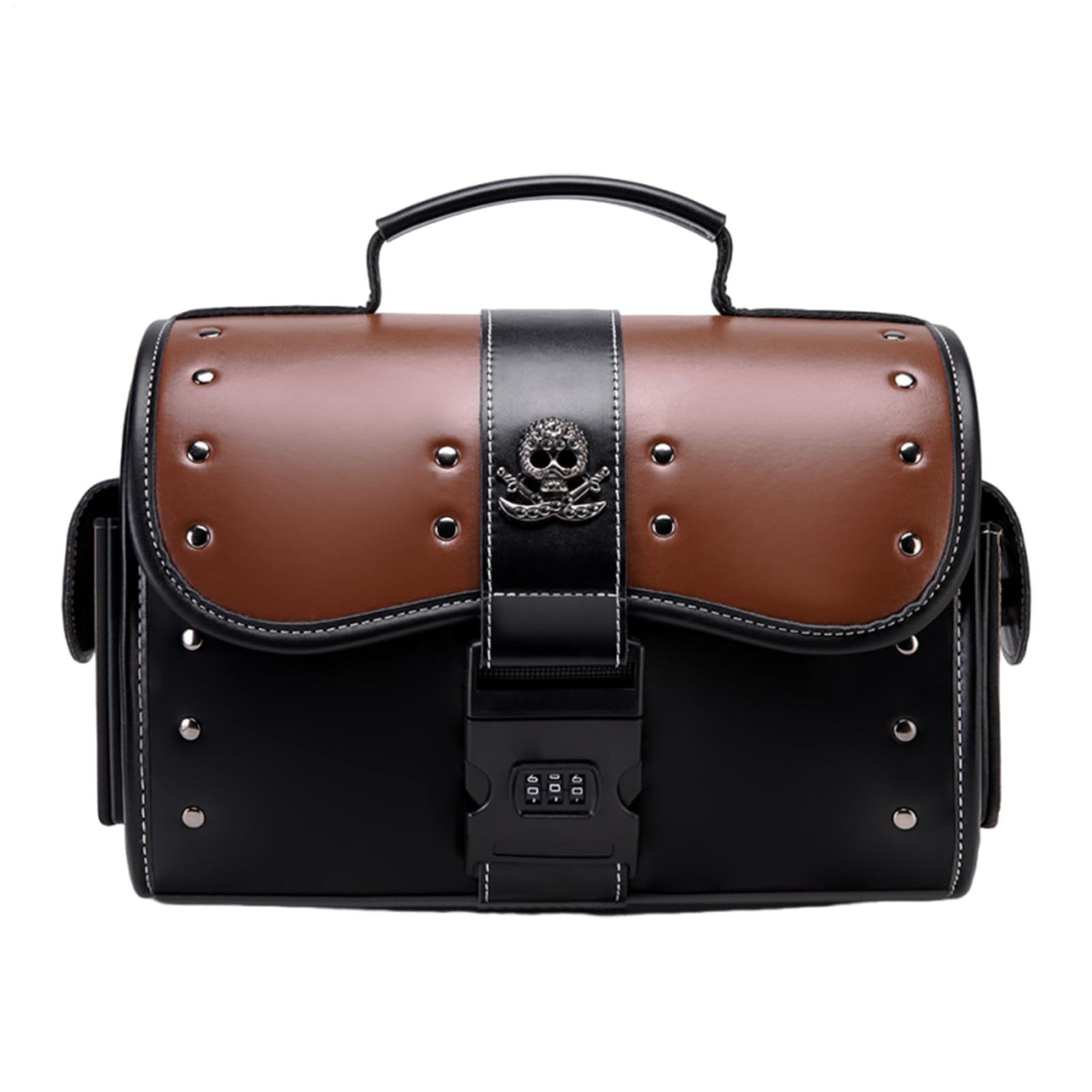Borsa Da Carico Per Motocicletta Borsa Manubrio in Pelle | Motociclistici Impermeabili Organizzatore Attrezzi Per Avventura Viaggi Outdoor Ciclismo Commuting Uomo Donna Dirtbike