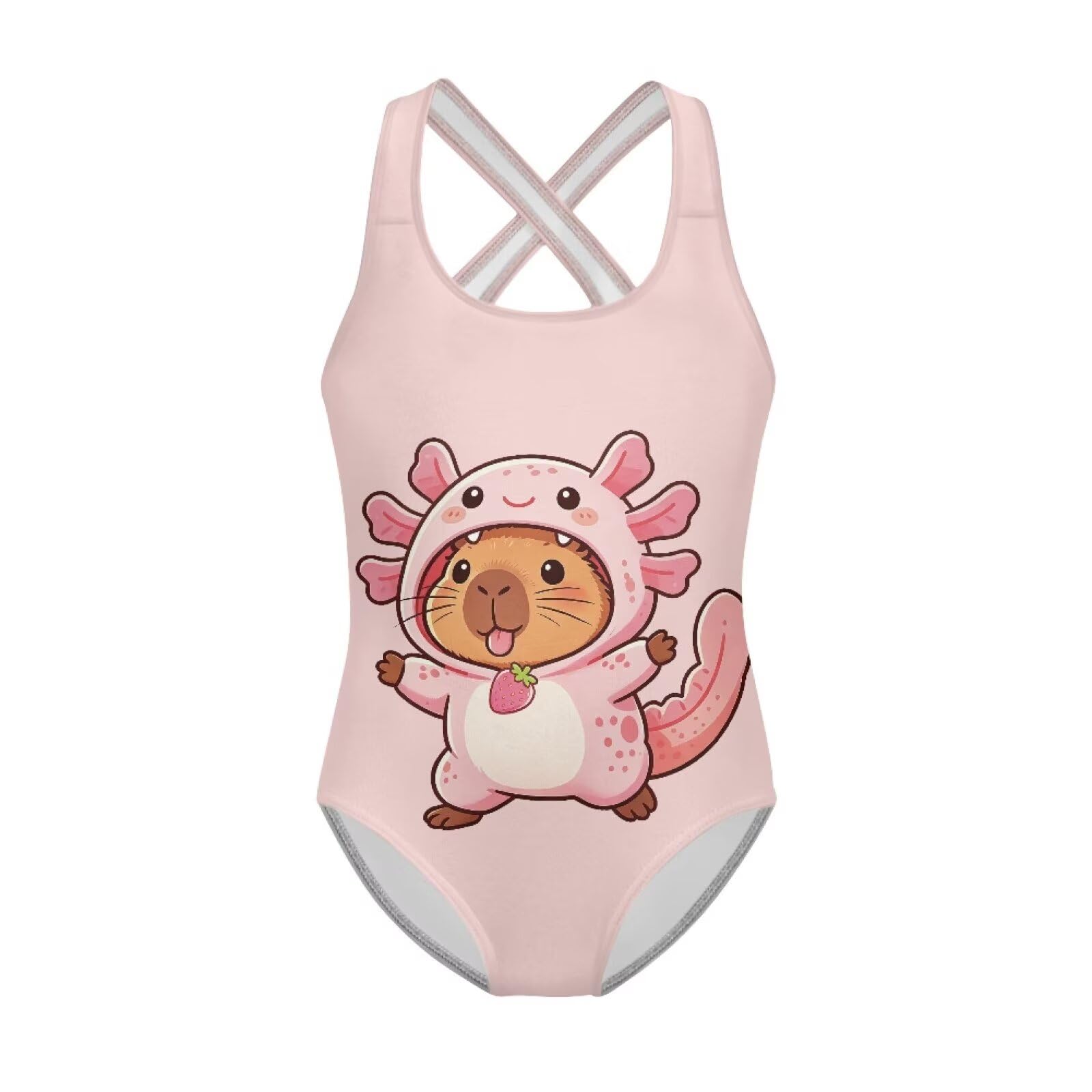 Girls Swimsuit Criss Cross Back 1-Piece Summer Beach Swiwmear
