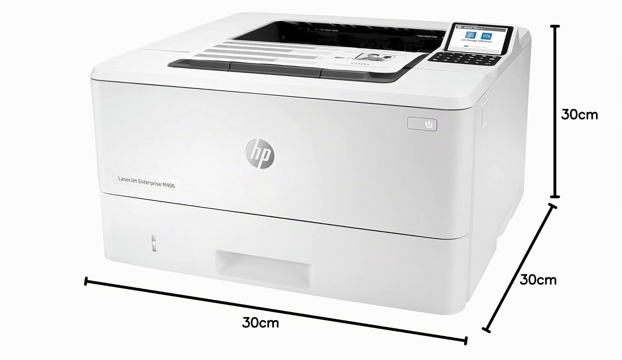 HP LaserJet Enterprise M406dn Laserdrucker (Drucker, LAN, Duplex, 350-Blatt Papierfach) weiß