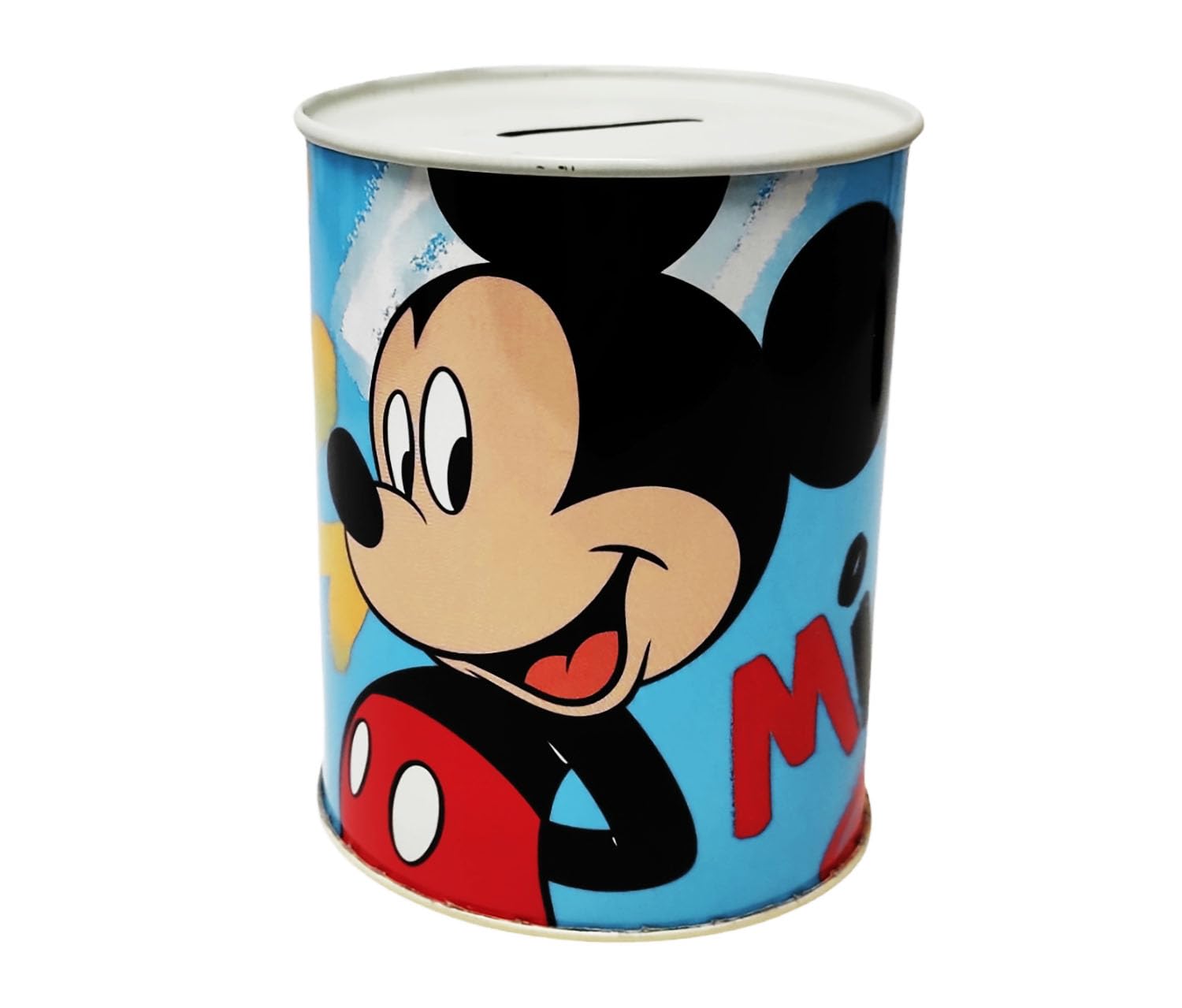 Disney Red Mickey Mouse Money Box Metal Tin Can Not Open, 11 X 8 Cm, Gift Idea