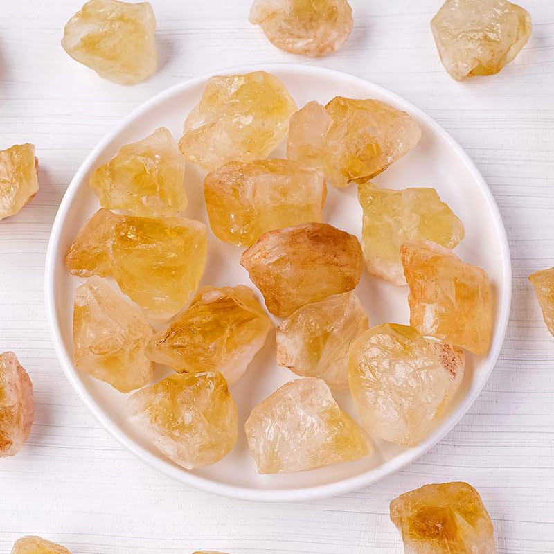 Namzi 100g Natural Yellow Crystal raw Stone Aromatherapy Stone 2-3cm Large Particle Crushed Stone Expansion Stone Bonsai Decorative Ornament raw Stone