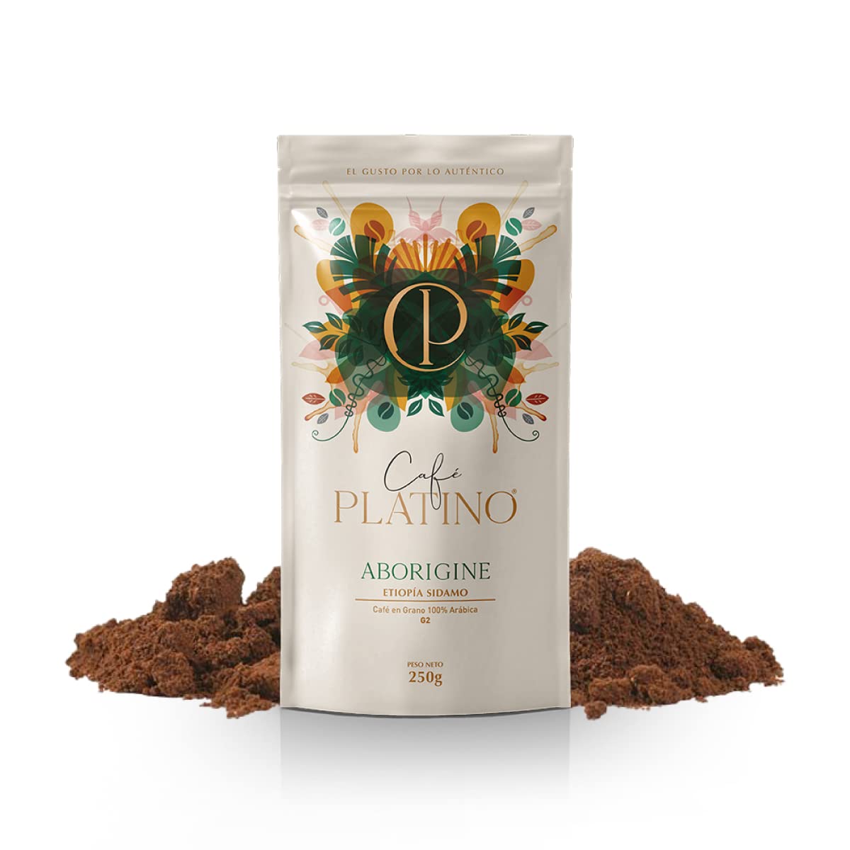 Café Platino Aborigine - Café Molido de Etiopía Sidamo Tostado 250g - 100% Arábica G2