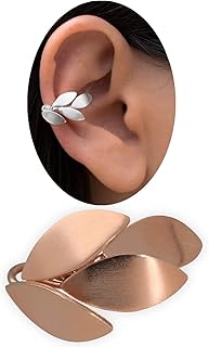 Rose gold dainty stud earrings, sterling silver elf ear cuff gift, leaf ear wrap earring, silver earcuff earring, no piercing silver ear cuff non pierced ear cuff earrings mothers day gift