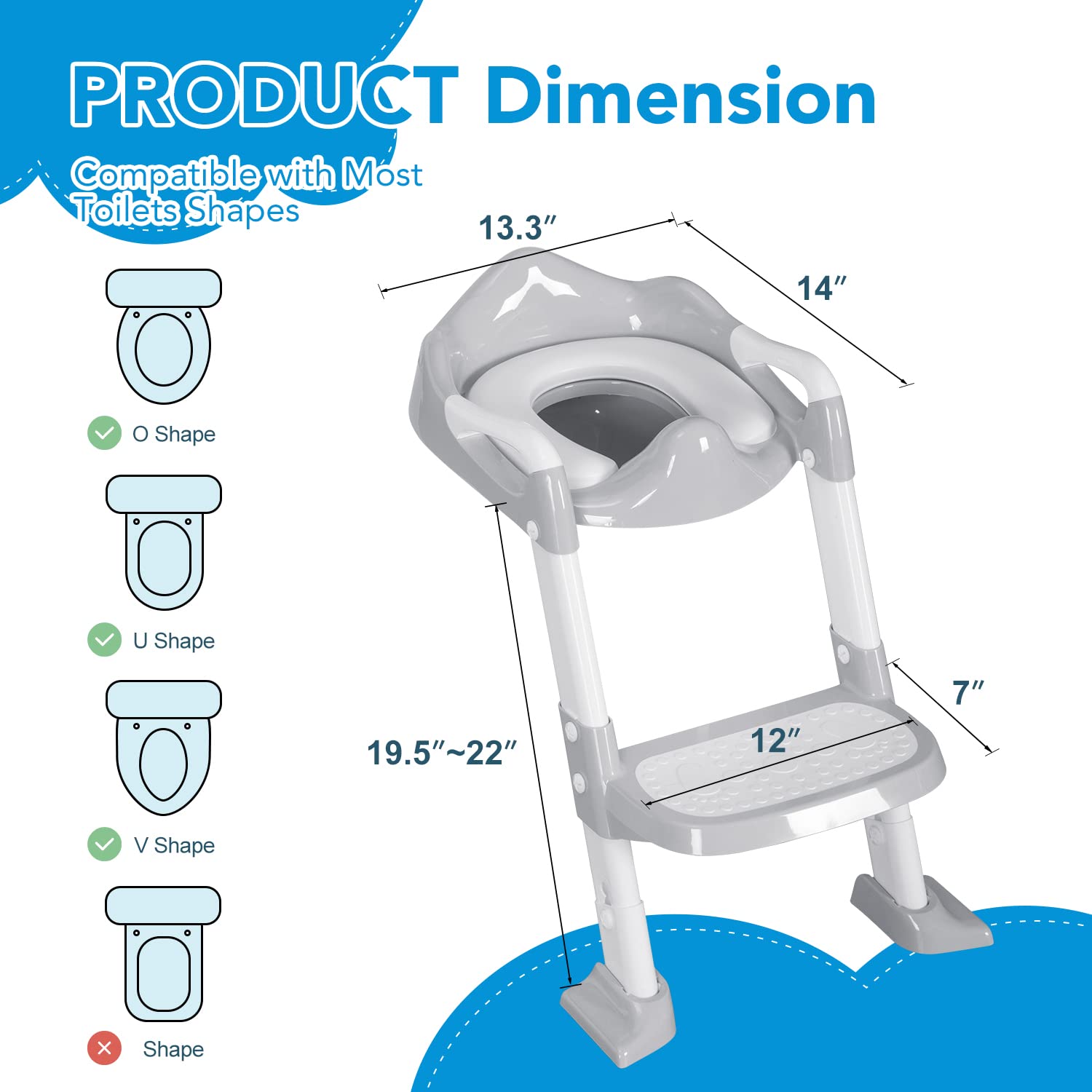 Asiento de entrenamiento para ir al baño (gris)