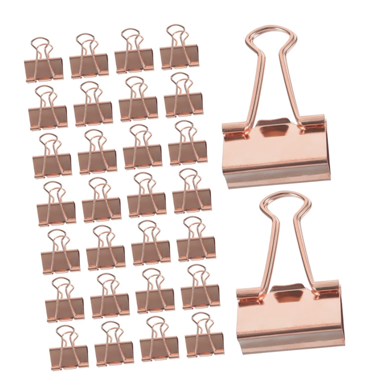 Angoily 100 Stück Metall Binder Clips Roségold Langlebige Elektrobeschichtete Büroklammern mit Starkem Halt Praktisch und Multifunktional für Dokumentenorganisation Schul Bürobedarf