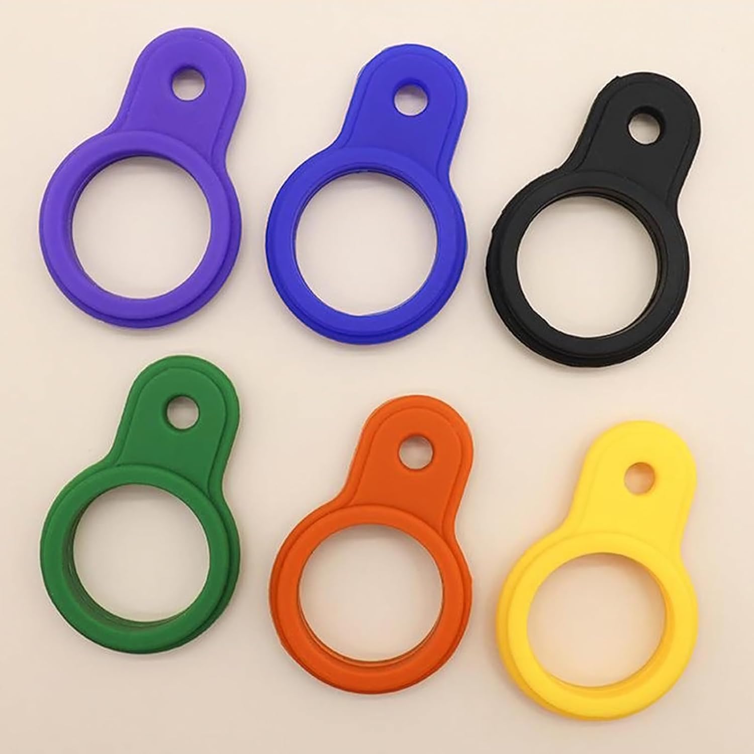 6 fibbie per bottiglie d'acqua in silicone con clip a moschettone, portatili, sicure per bottiglie, bottiglia d'acqua, anelli da appendere, fibbia portatile, escursionismo, campeggio, bottiglia