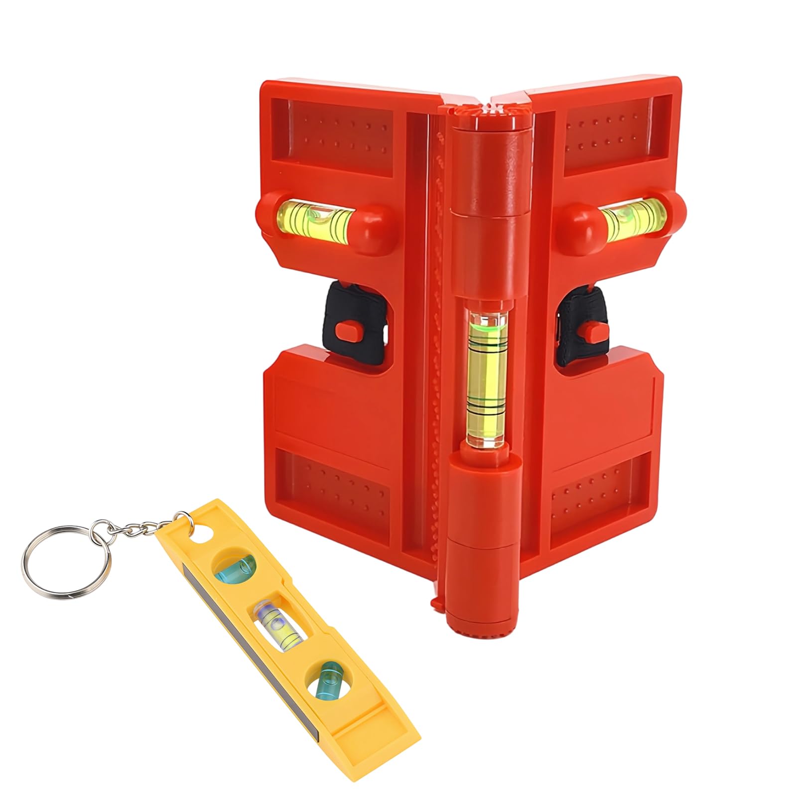 Livella a Bolla a Forma di Ala, Livella Torpedo Portatile, Pieghevole | Palo in Plastica Livello ad Angolo, Angolo Regolabile con 3 Bolle 45°/90°/180° per Edilizia, Carpenteria, Costruzione