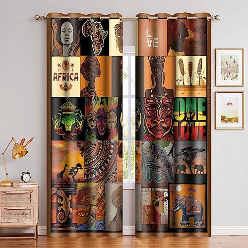 MIZSYE African Patchwork Style Curtains African...