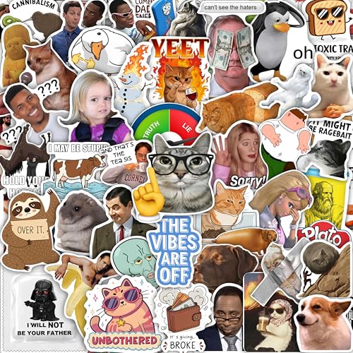 160Pcs Meme Stickers for Adults - Funny Stickers for Water Bottle Pop Culture Decals for Laptop - Sarcastic Humour Silly Decals Vinyl - Meme Gifts for Men and Women