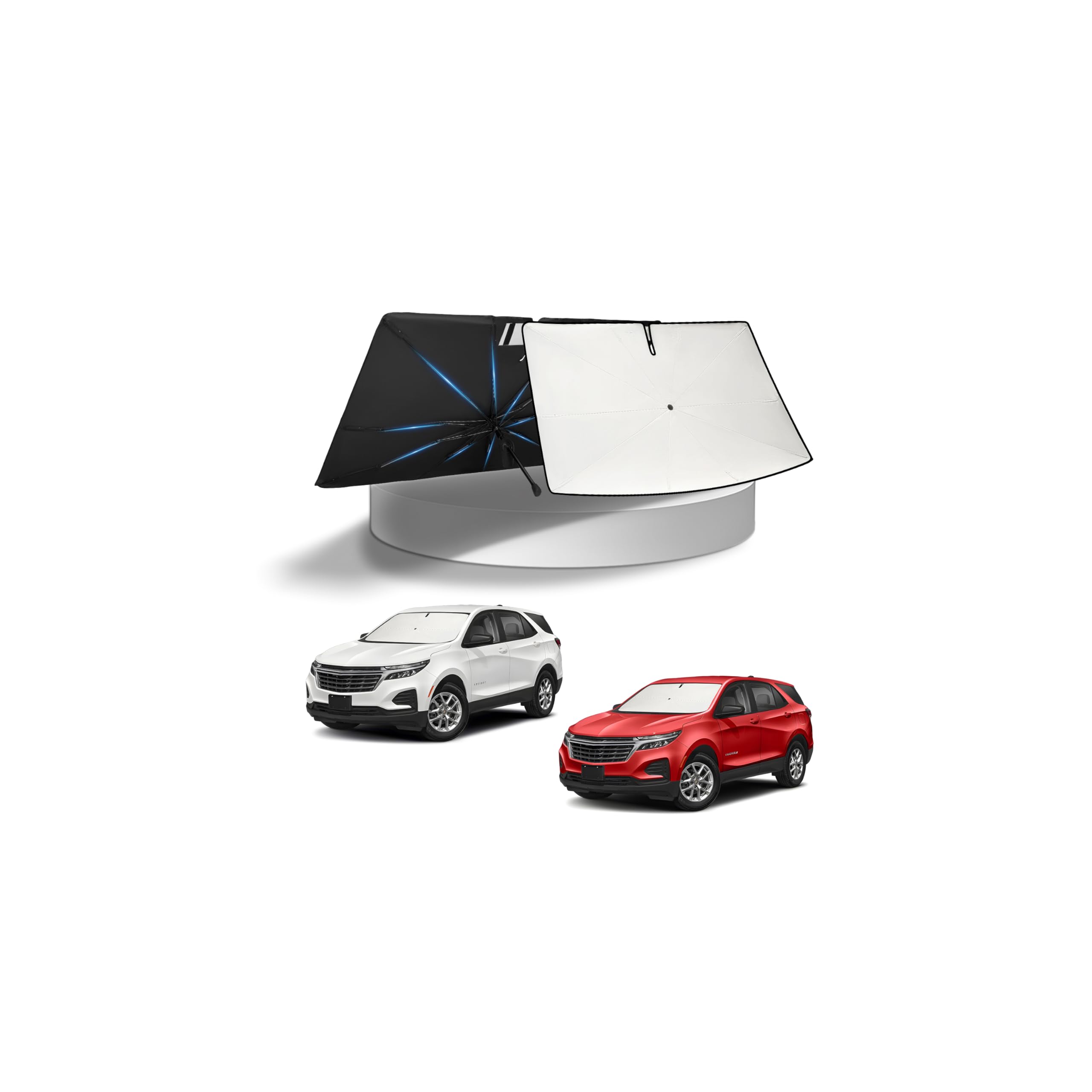 KUST Windshield Sun Shade Umbrella for 【2018-2026 Chevrolet Chevy Equinox】 | Custom Fit Windshield Sunshade | Foldable Sunshade with Bendable Handle | Blocks Heat &amp; UV Scratch Resistant