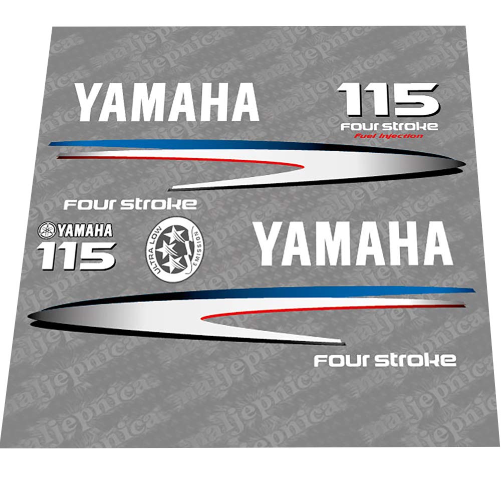 Outboard Decals Replacement Decal Set For 2005 Mercury 115hp Saltwater Optimax Outboard Engine - Red Honda Complete Outboard Engines