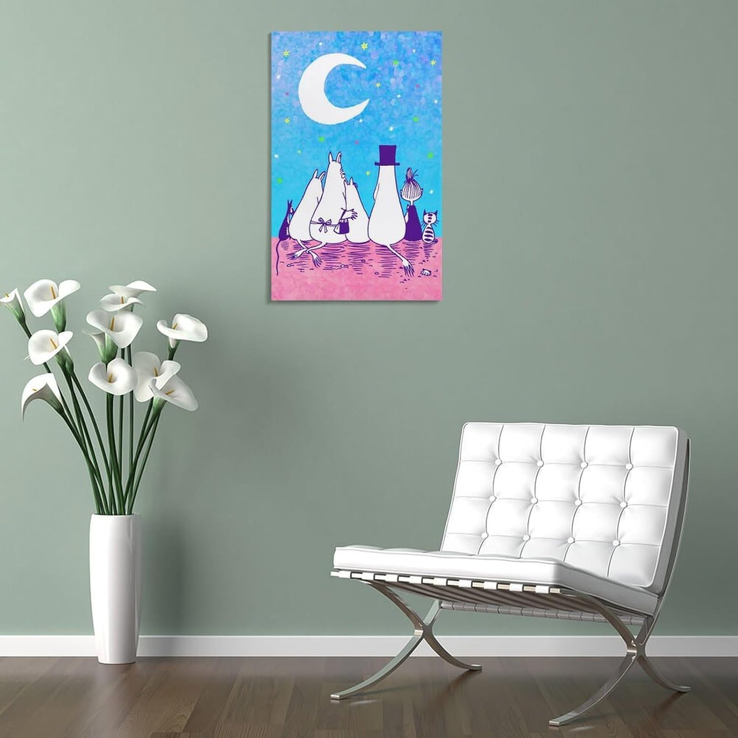 ムーミン アート ポスター 壁アート キャンバス プリント リビング 寝室 ダイニングルーム バスルーム ホーム装飾 壁掛け20x3