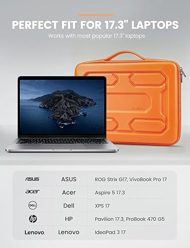 Miniatura 8 de DOMISO 17 inch Laptop Sleeve with Handle Shockproof Waterproof EVA Protective Case for 17.3" ZBook Fury 17.3 G8/MSI GS73VR Stealth Pro/HP Envy 17/LG