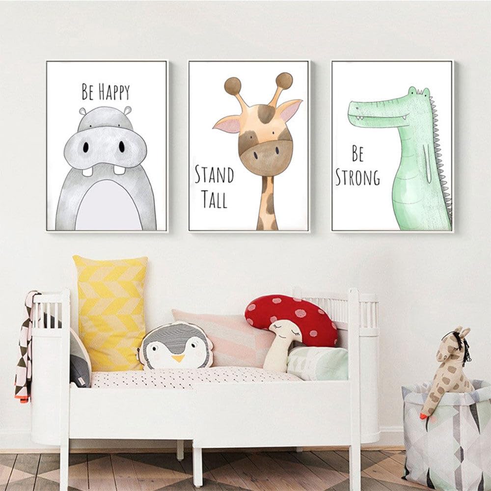 Set Di 6 Poster Per Cameretta Bambini - Tema Animali Della Foresta Safari - Formato DIN A4 - Foto 5