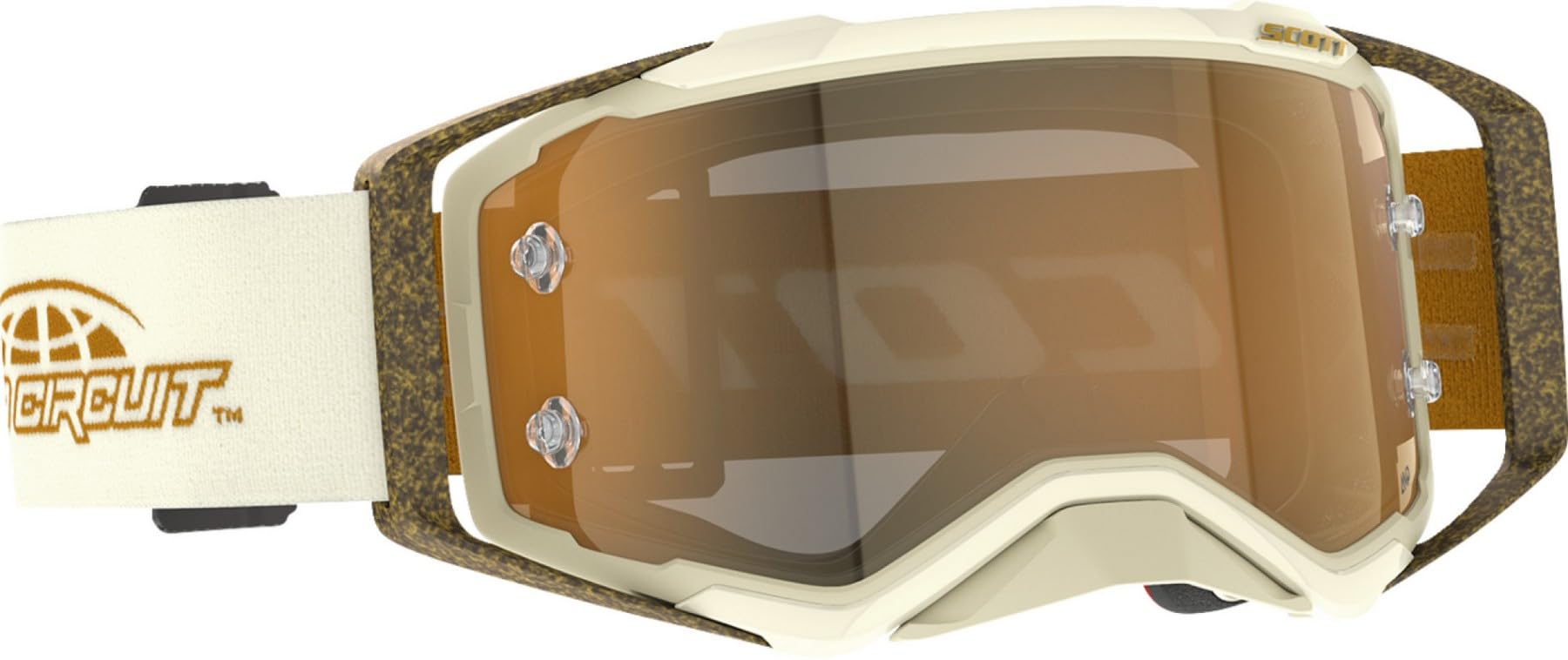 Scott Prospect Pro Circuit AMP MX Offroad - Gafas Proteccion Sol color blanco/marrón con lente cromada dorada