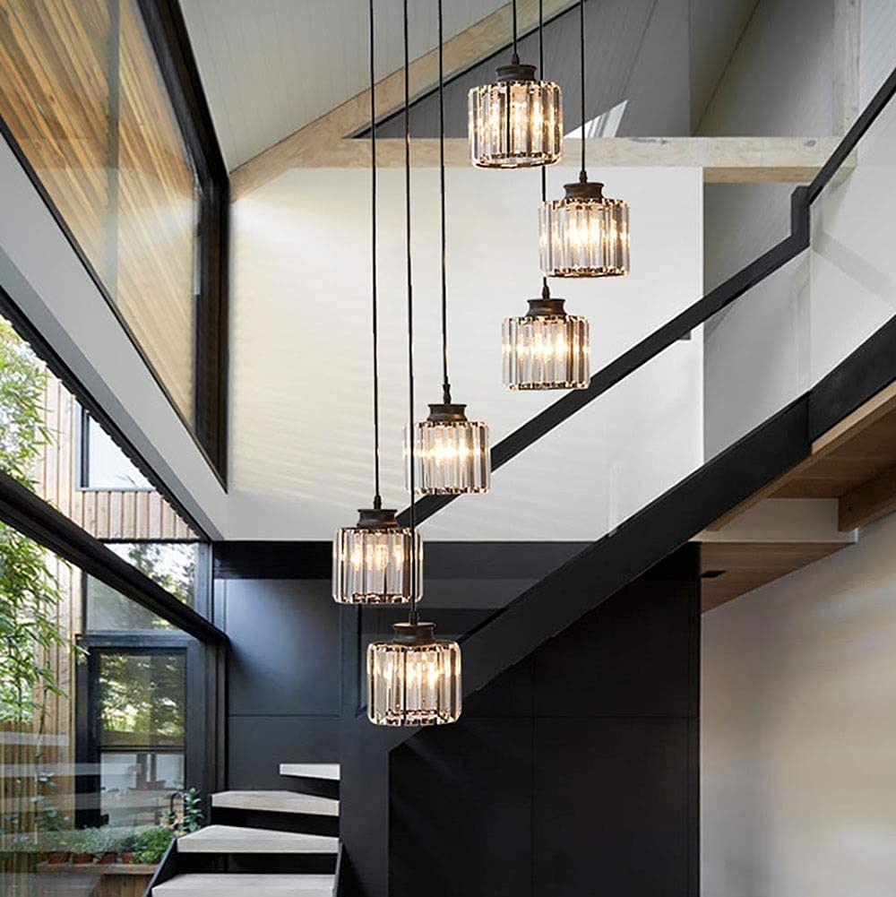 Amazon.co.jp: モダンクリスタル6灯シャンデリア照明、キッチン