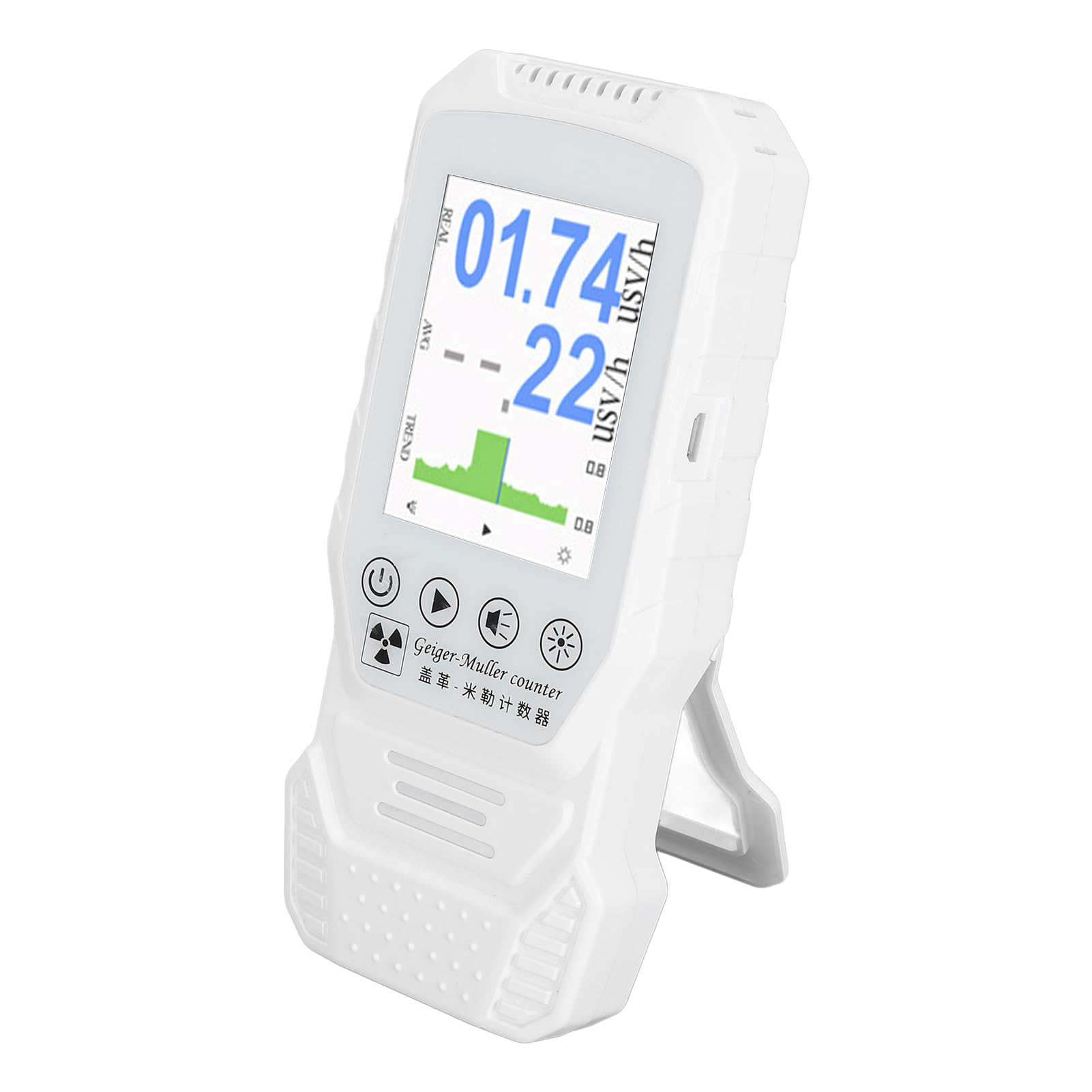 Nuklearstrahlungsdetektor Geiger Counter TFT HD Farbanzeige USB -Wiederaufladungsstrahlungsmonitor Messgerät für X Strahlen y Strahlen β -Strahlen Materialinspektion Umwelttests
