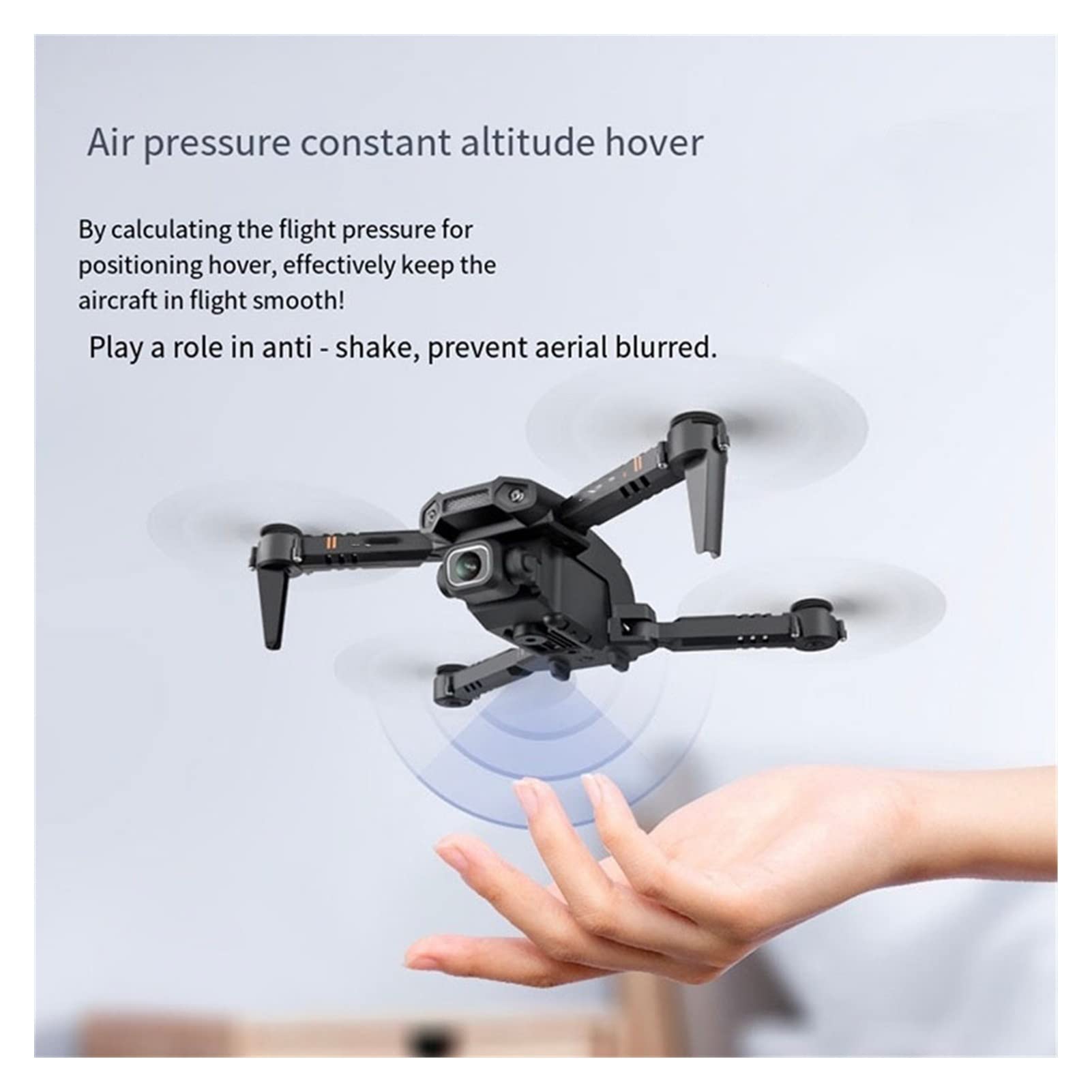 Drone Mini RC Drone 4K Podwójna kamera HD Kamera szerokokątna 1080P WiFi Ciśnienie powietrza Stała wysokość FFoldable Quadcopter Drone Toy (Kolor: 1080P Rozmiar pudełka: 1) (Podwójne kamery 4K 2 1)