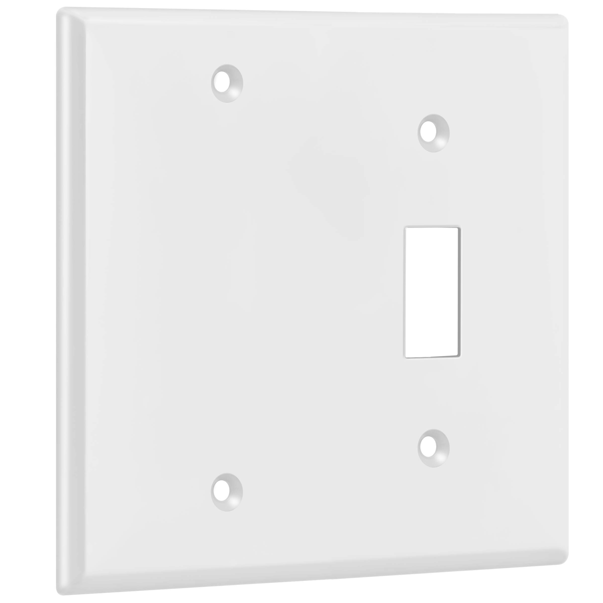 ENERLITES Couvercle De Plaque Murale Vierge Pour Appareil/prise Duplex, Taille Standard 2 Voies, 11,4 X 11,6 Cm, Polycarbonate Thermoplastique, Certifié UL, 880121-W, Blanc