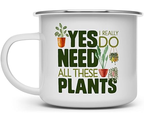 Plant Lover Campfire Coffee Mug Houseplant Tea Camping Cup Gardner Landscape Green Thumb Gifts Yes I Really Do Need All These Plants 16oz