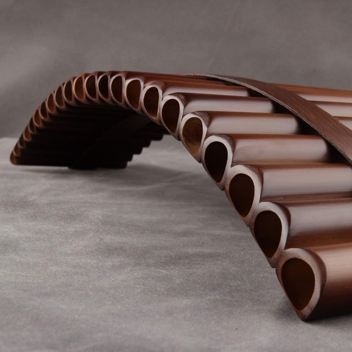 22/25 Pipes C Key Professional Pan Flute Chinese Traditional Musical Instrument Pan Pipes Easy to Learn with Exquisite Brown Pan Pipes Flute and Black Leather Bag (22-Right Hand) : Musical Instruments