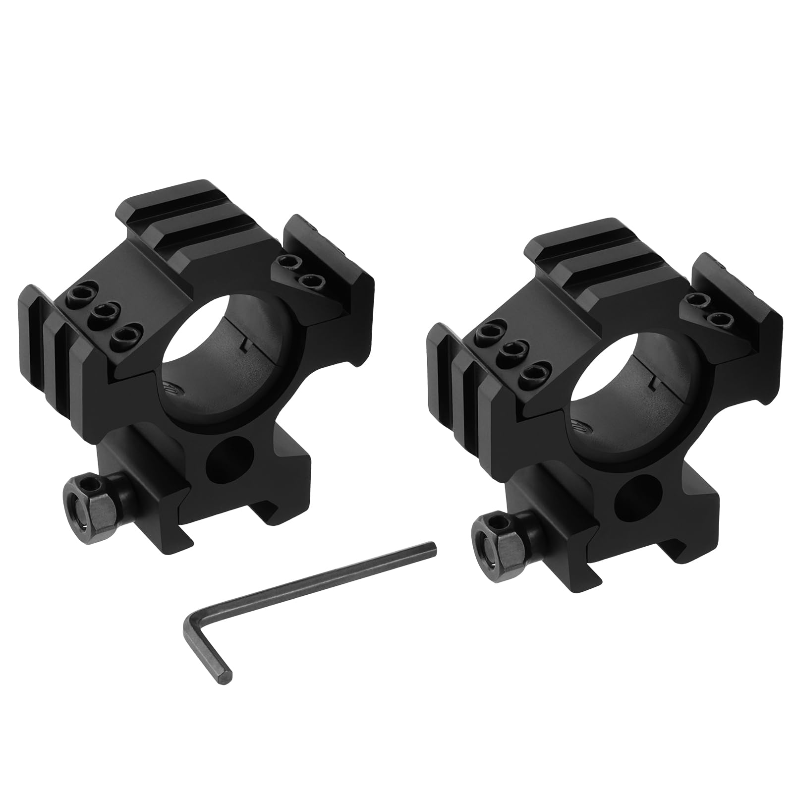 Anello di montaggio da 2,5 cm, 30 mm, 3,6 cm, 36 mm, anelli di montaggio ottici ad alto profilo, adatto a guide da 21 mm, base in alluminio con tre guide Picatinny e anello di inserimento, 2