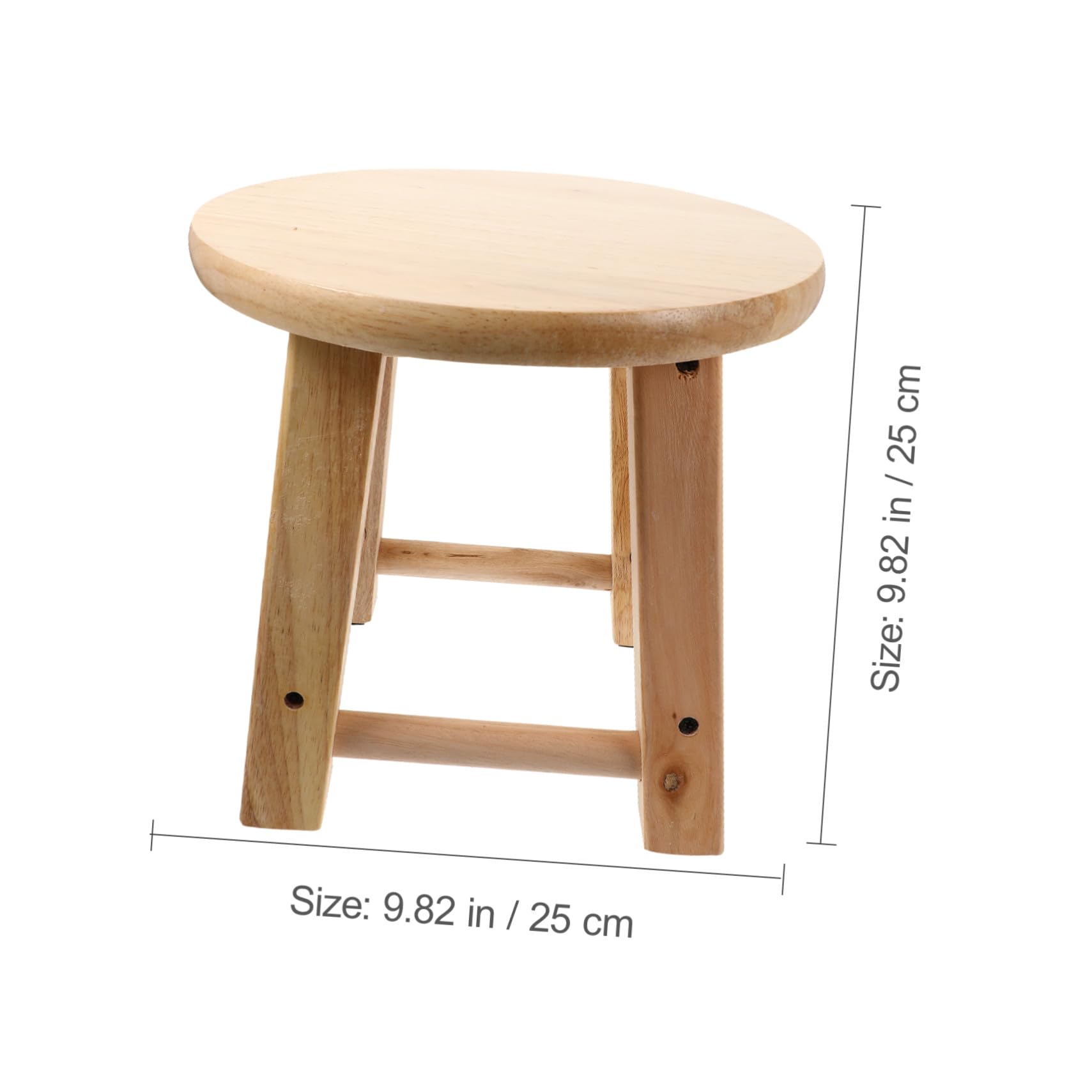 Taburete pequeño de madera para baño, mini asiento antideslizante con patas estables, taburete multiusos de madera maciza para cambiar zapatos, fácil de limpiar, resistente y diseño para uso doméstico