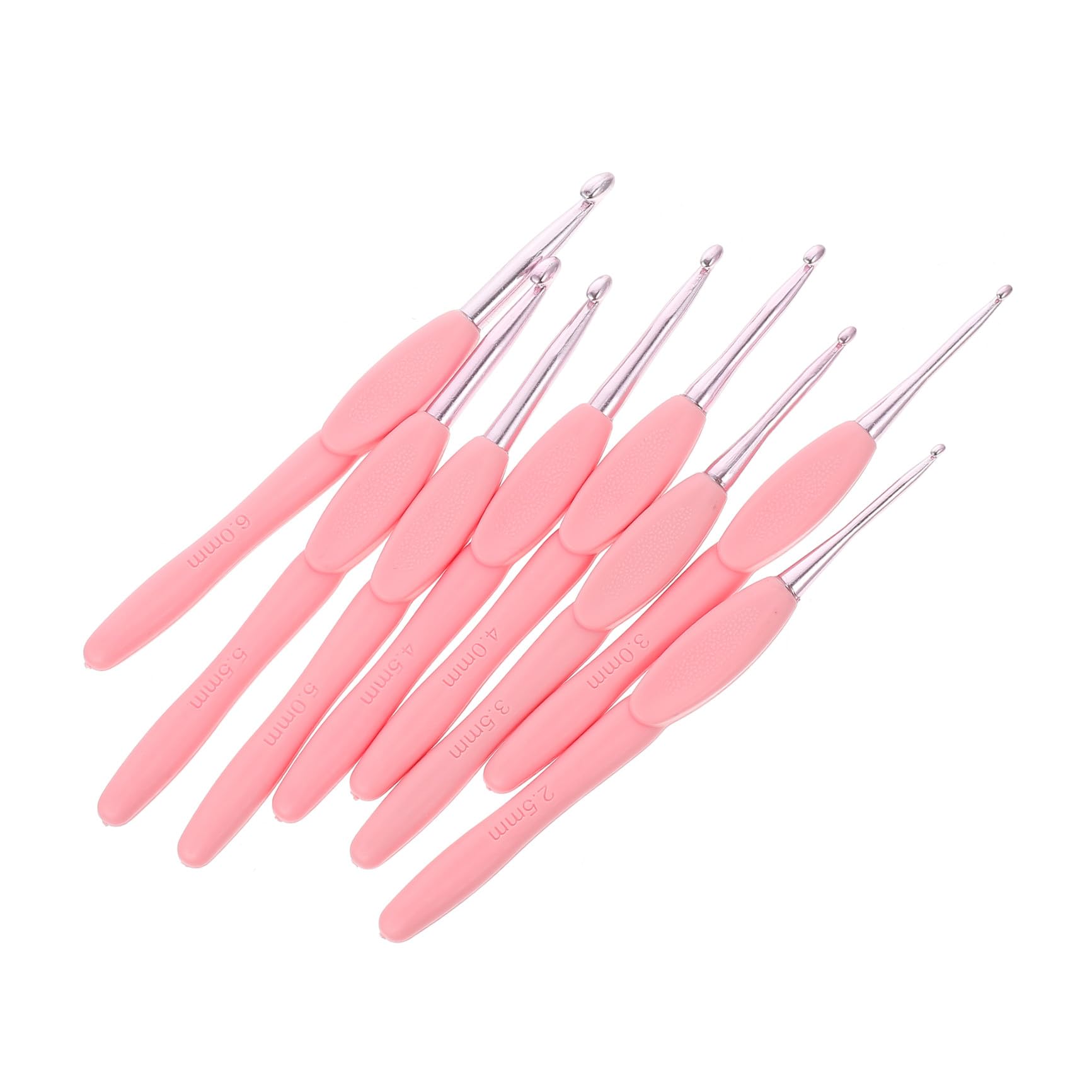 SHINEOFI 24 Piezas Ganchillo de aluminio con mango suave rugerizado agujas crochet ergonómicas crochet set suéter artesanía aguja de tejer Accesorios gancho de tejer rosa