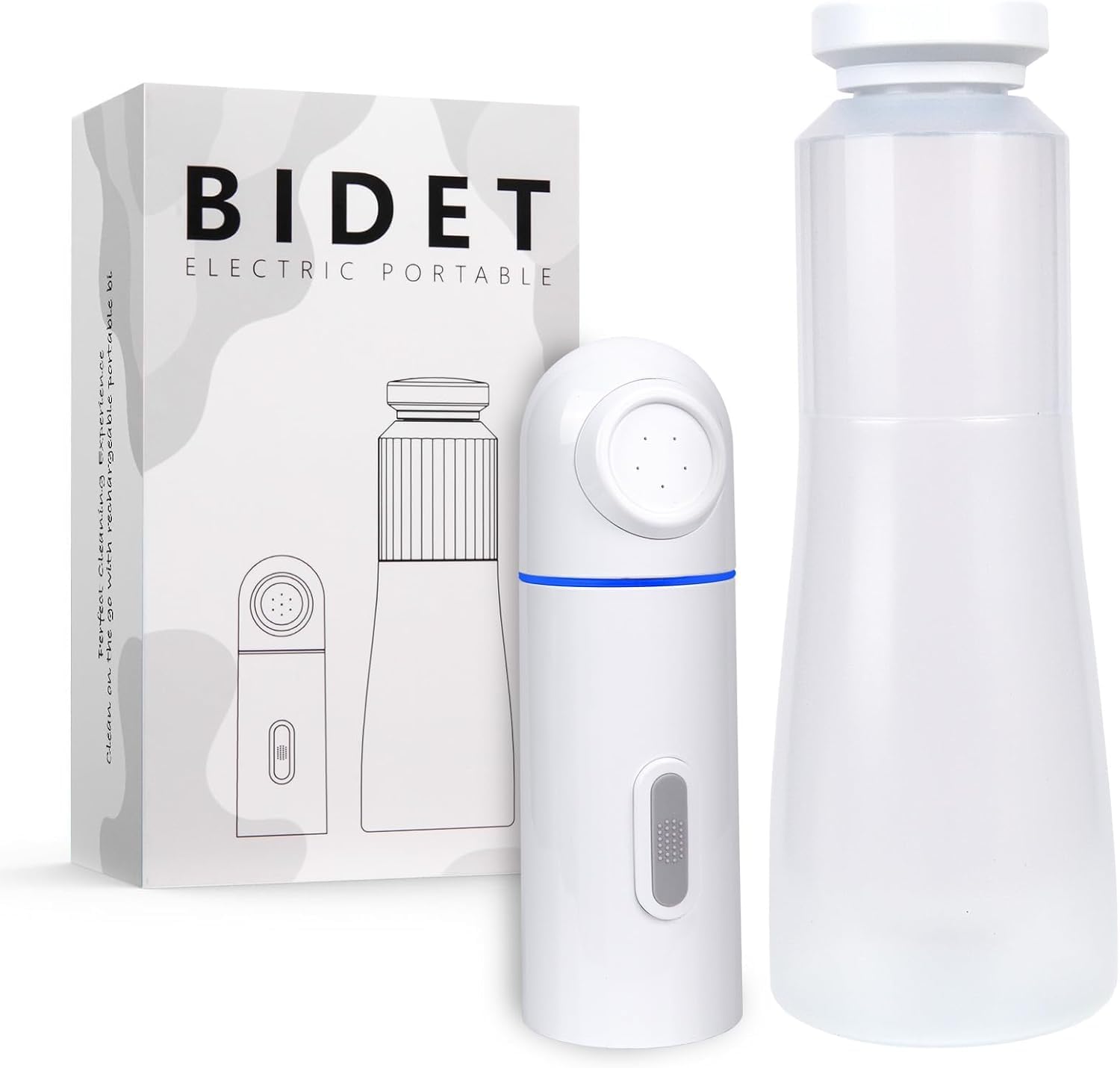 Portable Travel Bidet With Reservoir, Leak Proof, USB-Type C Mini Electric Rechargeable Travel Shattaf, Water Sprayer for Women and Men, Personal Hygiene Cleaning