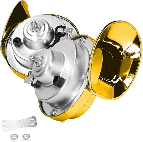 Miniatura 1 de 2 bocinas de tren súper fuertes de 300 dB, kit de repuesto de bocinas de aire impermeables de 12 V, bocina doble de caracol eléctrico para