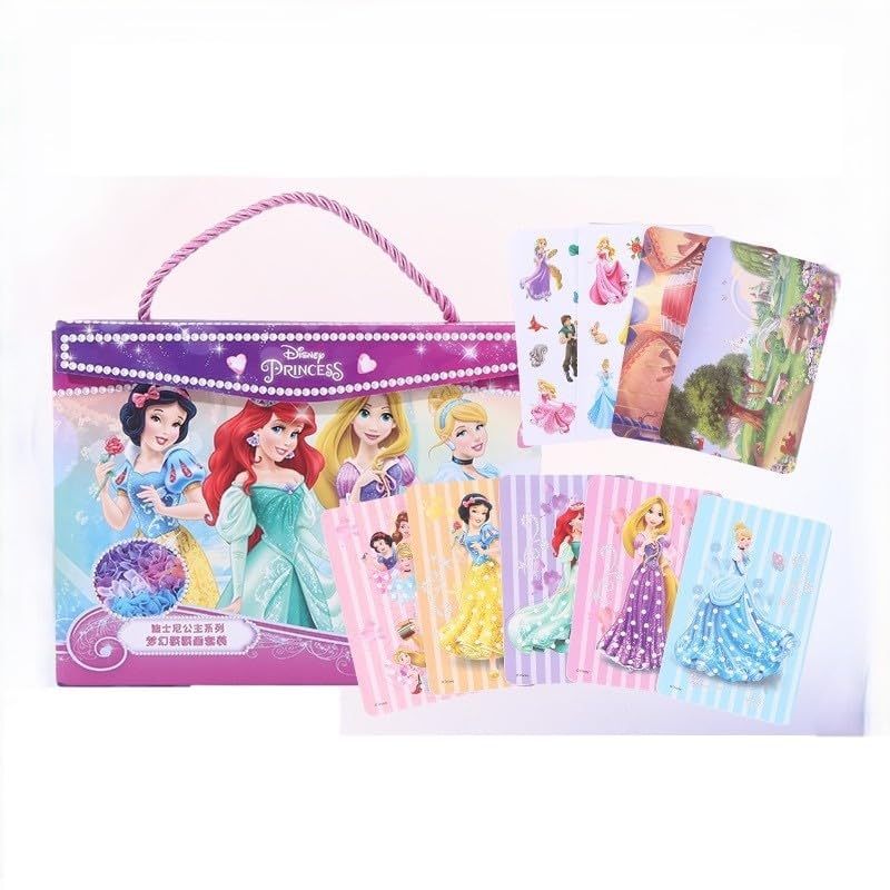 Image of TINY TOYS CO DIY Fabric Poke Fun Kits for Kids 4-8years Old Mess Free No Glue, No Scissors Craft Kits - 6 Designs, 2 Scenery (Fabric Poke Fun - Princess)