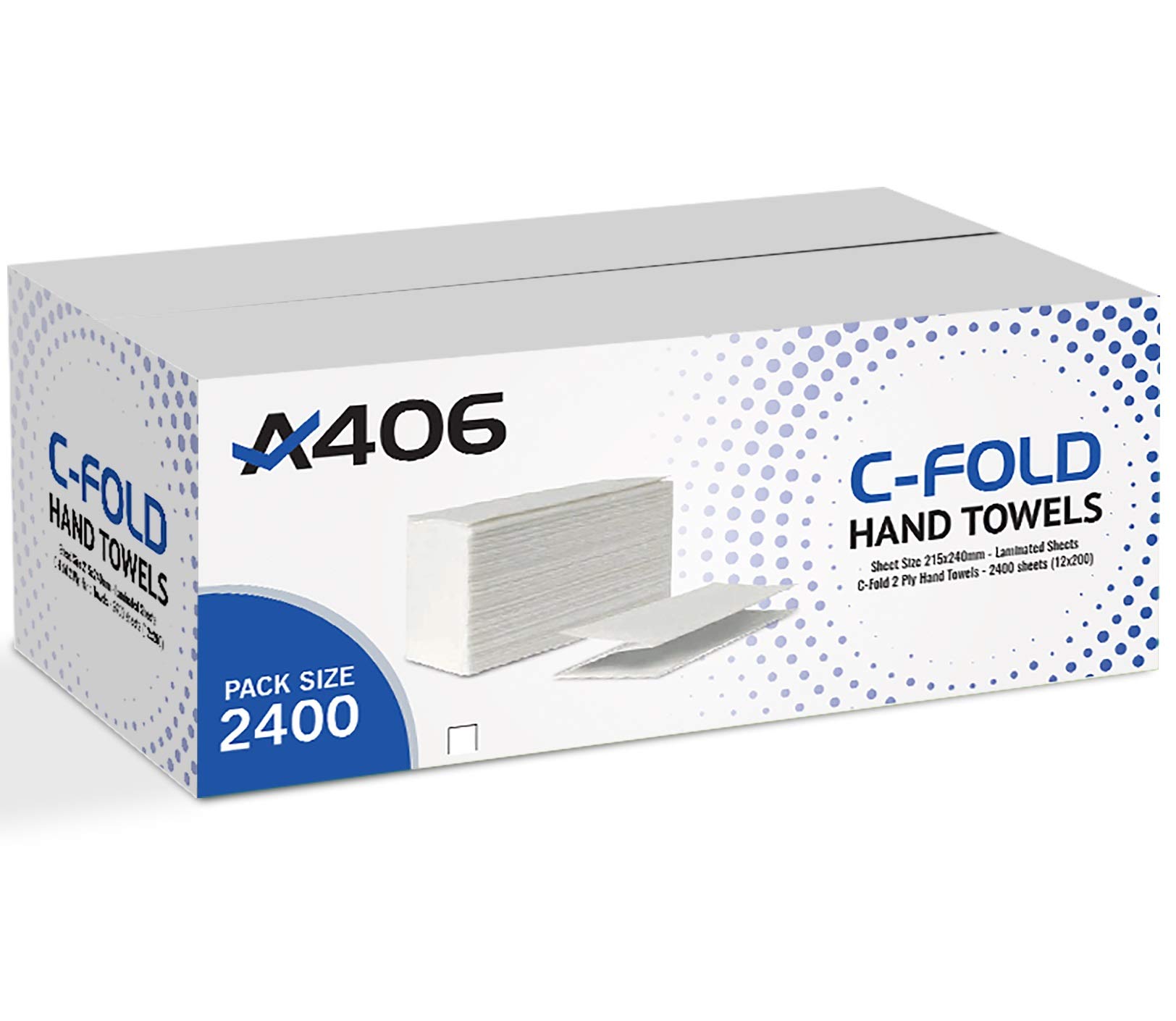 A406 White 2 Ply C Fold Paper Hand Towels Multi Fold Case Of 2400 C Fold