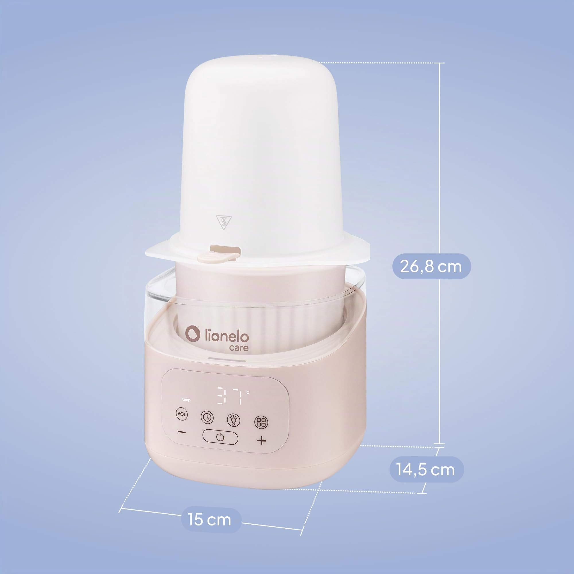 Lionelo Thermup 4.0 Scaldabiberon Neonato e Scaldapappa 6 in 1, Riscaldamento Rapido, Sterilizzazione, Scongelamento, Mantenimento Temperatura, Contenitore Rimovibile, Spegnimento Auto, 400 W