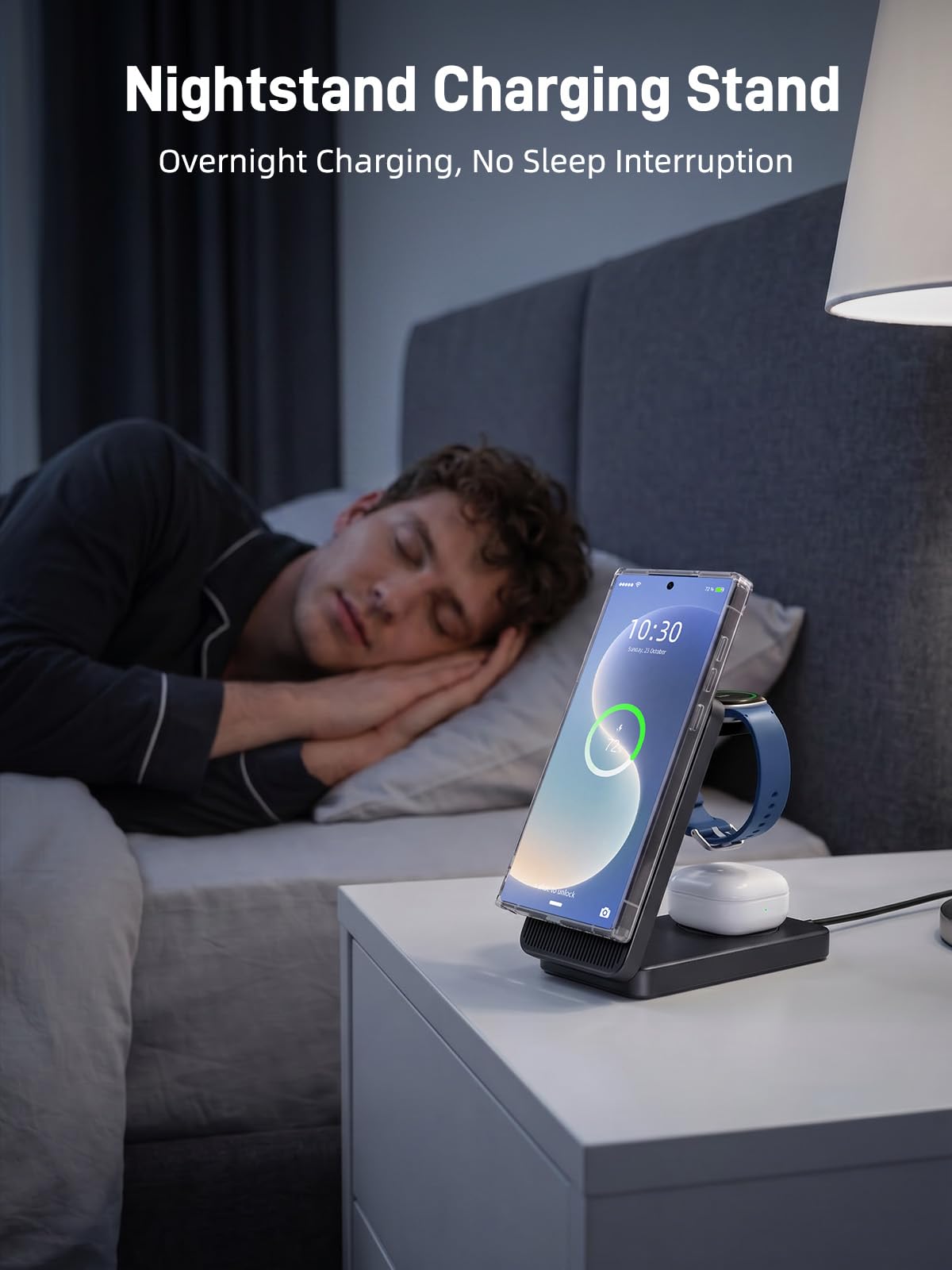 Magnetica Caricatore Wireless per Samsung, 3 in 1 Wireless Charger Viaggio | Caricabatterie da Viaggio Pieghevole per Samsung Galaxy S36 Ultra/S25/S24/Z Fold/Flip 7, per Galaxy Watch Ultra/8/7/6/Buds 4