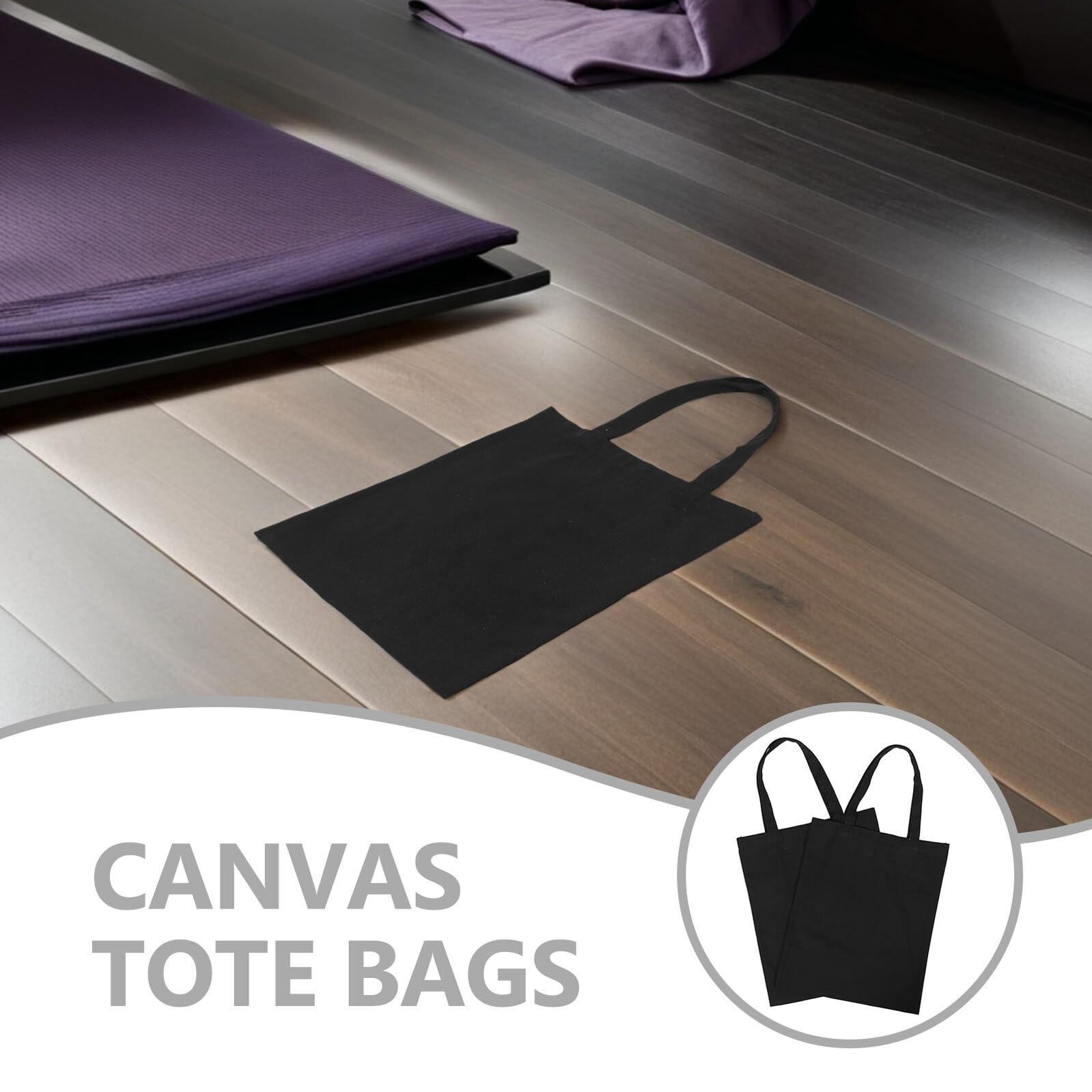 Gadpiparty 8 Borse di Tela Riutilizzabili Vuote Nere 35X42 CM Manici Robusti Borse Multiuso per Spesa Fai da Te e Trasferimento Termico per Mercato e Scuola