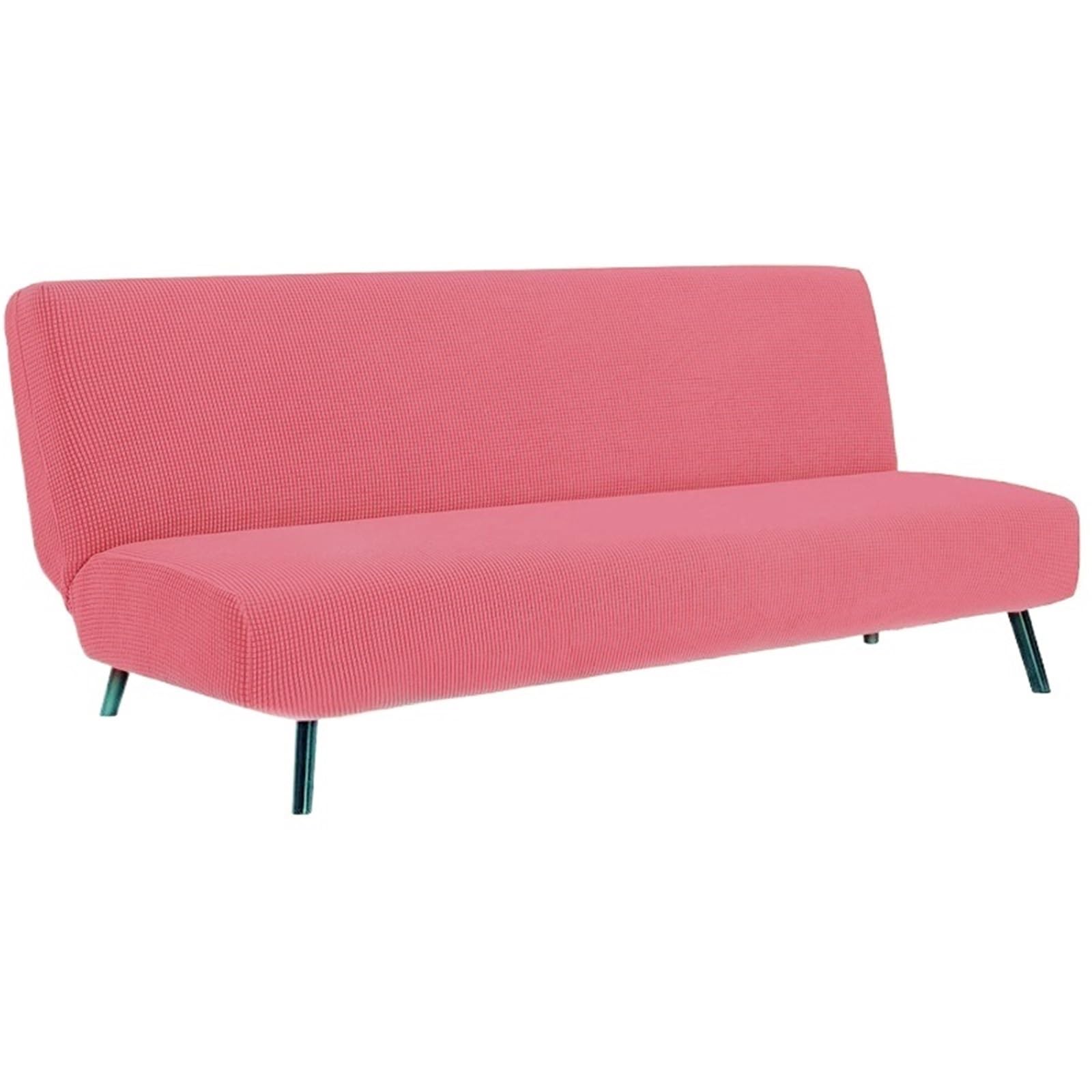 GCYEIDMA Armless Sofa Slipcover Armless Sofa Bed Slipcover Couch Cover Without Armrests Stretch Folding Futon Elastic Removable(Red,S 120-155cm)
