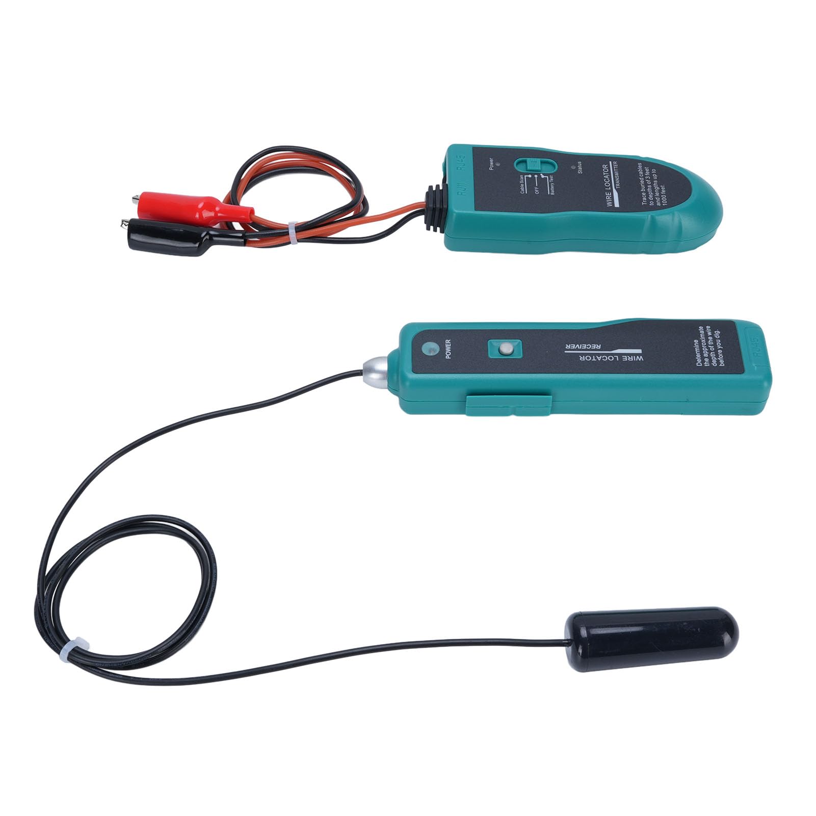 Bewinner Kit Ricevitore Tracciacavi per Localizzatore di Cavi Sotterranei - Tracciacavi a Parete per Test di Cortocircuito, Manutenzione della, Diagnostica di Cavi e Fili con Indicatore