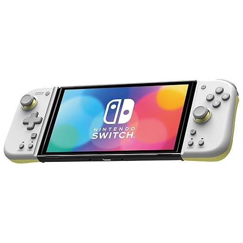 HORI Nintendo Switch Split Pad Compact Light Gray Yellow - Ergonomic Controller for Handheld Mode - Officially Licensed by Nintendo