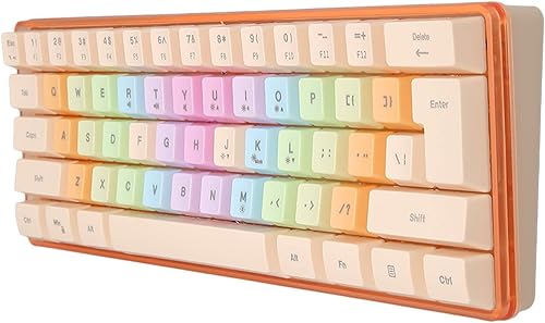 Miniatura 9 de CUIFATI Gaming Keyboard for Girl, 60 Percent Keyboard Color Cute Keyboard with RGB, Wired Mechanical Keyboard for Gaming Office Apricot